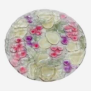 Vintage Indiana Glass Fruit Design 13" Round Platter